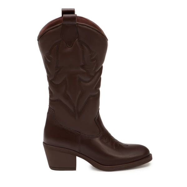 Kahverengi Hakiki Deri Kadın Çizme - K25K1CM68314-A24 - 1