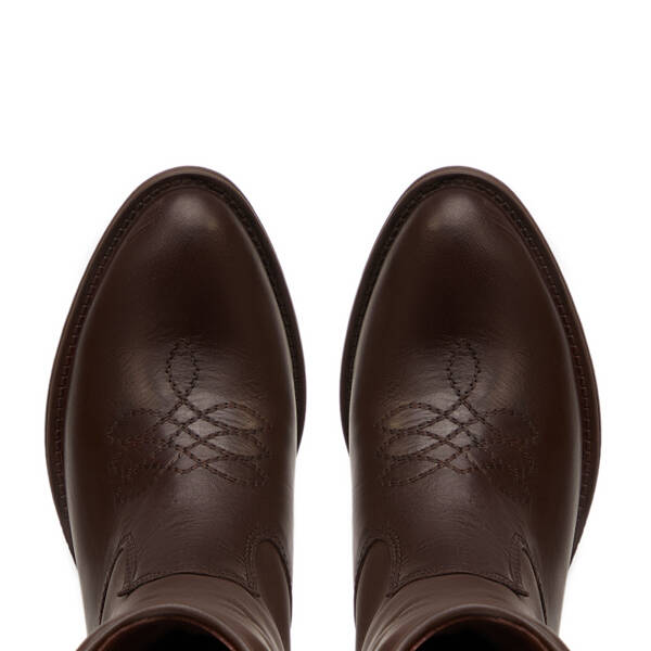 Kahverengi Hakiki Deri Kadın Çizme - K25K1CM68314-A24 - 5