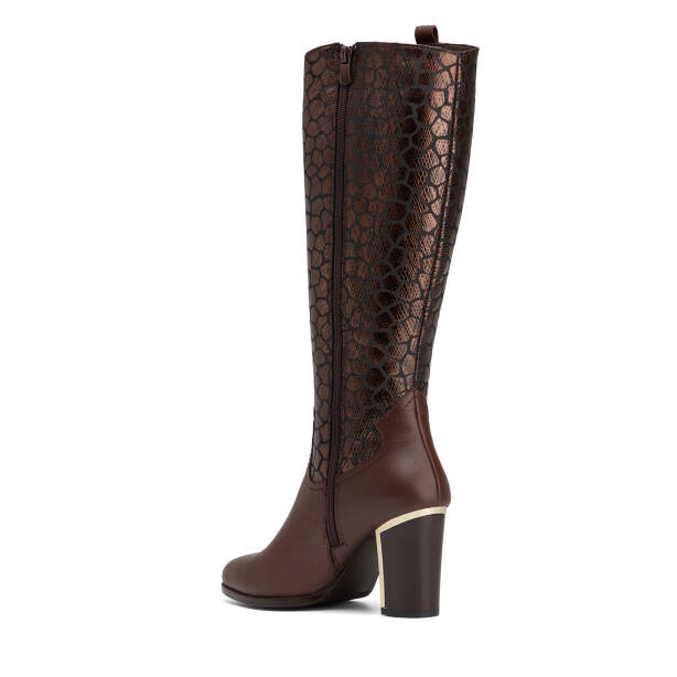 Kahverengi Hakiki Deri Kadın Çizme - K26K1CM68767-O8D - 3