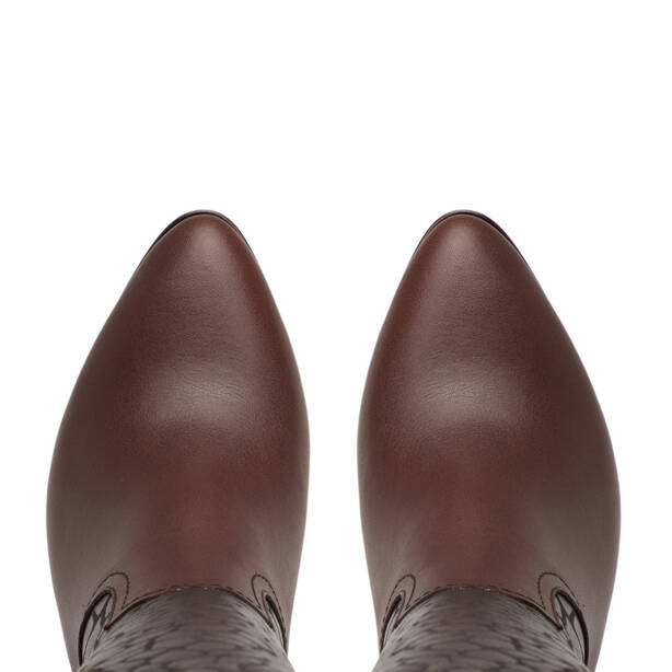 Kahverengi Hakiki Deri Kadın Çizme - K26K1CM68767-O8D - 5