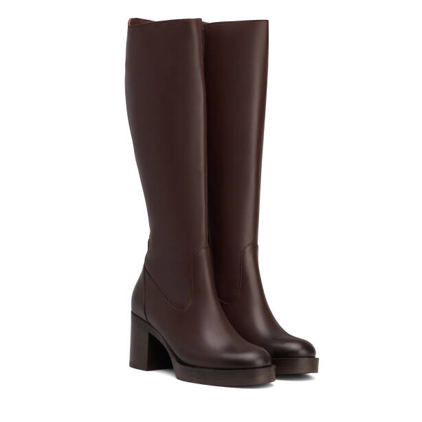 Kahverengi Hakiki Deri Kadın Çizme - K26K1CM68894-A24 - 2