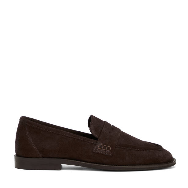 Kahverengi Hakiki Deri Kadın Loafer - K26I1AY68667-B85 