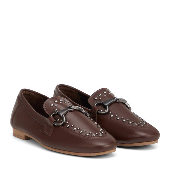 Kahverengi Hakiki Deri Kadın Loafer - K26I1AY68692-A24 - 2