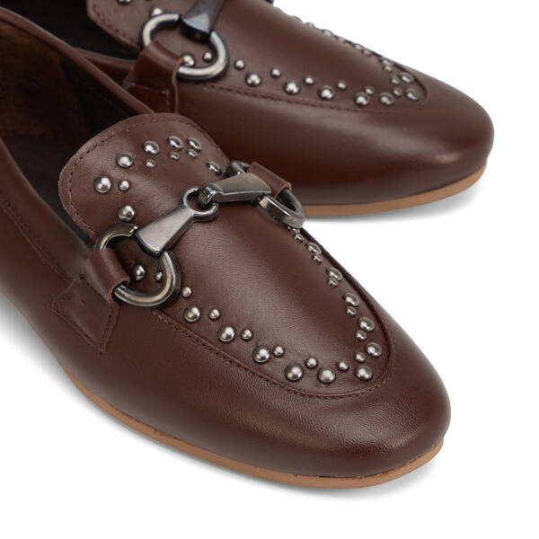 Kahverengi Hakiki Deri Kadın Loafer - K26I1AY68692-A24 - 3