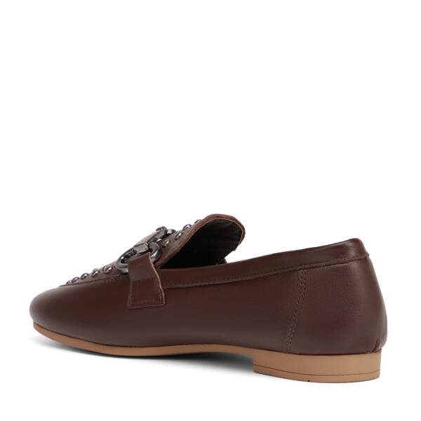 Kahverengi Hakiki Deri Kadın Loafer - K26I1AY68692-A24 - 4