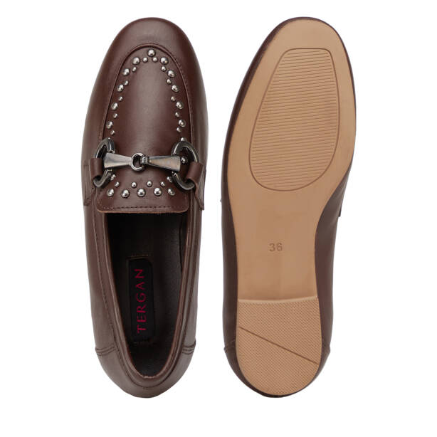 Kahverengi Hakiki Deri Kadın Loafer - K26I1AY68692-A24 - 6