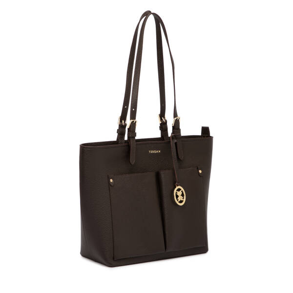 Kahverengi Hakiki Deri Kadın Omuz Çantası - S25K1BC80529-A42 - 2