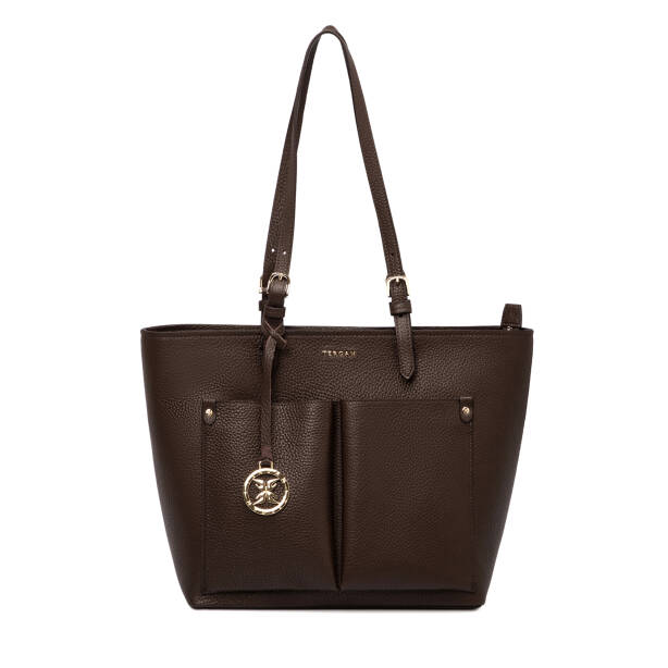 Kahverengi Hakiki Deri Kadın Omuz Çantası - S25K1BC80529-S8G 