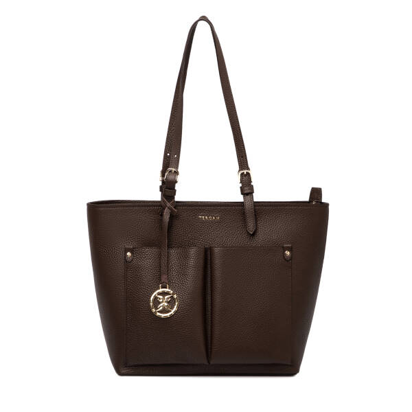 Kahverengi Hakiki Deri Kadın Omuz Çantası - S25K1BC80529-S8G - 1