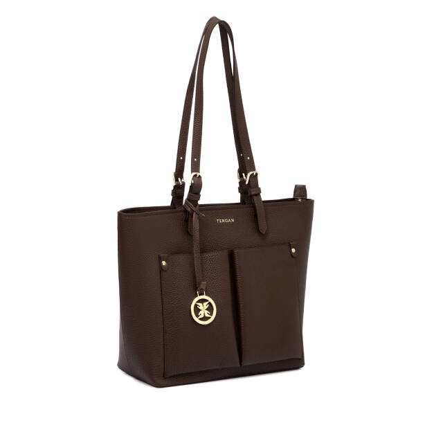 Kahverengi Hakiki Deri Kadın Omuz Çantası - S25K1BC80529-S8G - 2