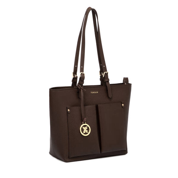 Kahverengi Hakiki Deri Kadın Omuz Çantası - S25K1BC80529-S8G - 2