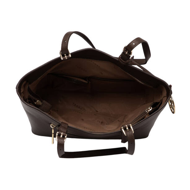 Kahverengi Hakiki Deri Kadın Omuz Çantası - S25K1BC80529-S8G - 4