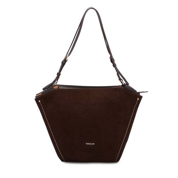 Kahverengi Hakiki Deri Kadın Omuz Çantası - S25K1BC80533-V5M 