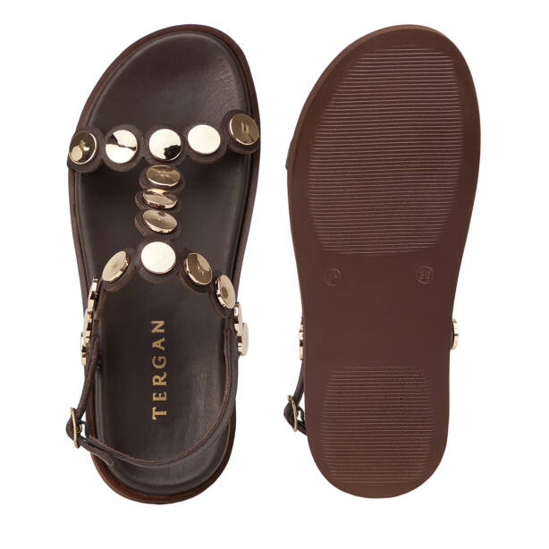Kahverengi Hakiki Deri Kadın Sandalet - K26Y1SN68428-A24 - 6