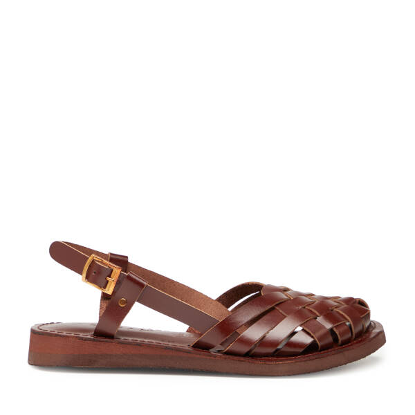 Kahverengi Hakiki Deri Kadın Sandalet - K26Y1SN68449-E2P - 1