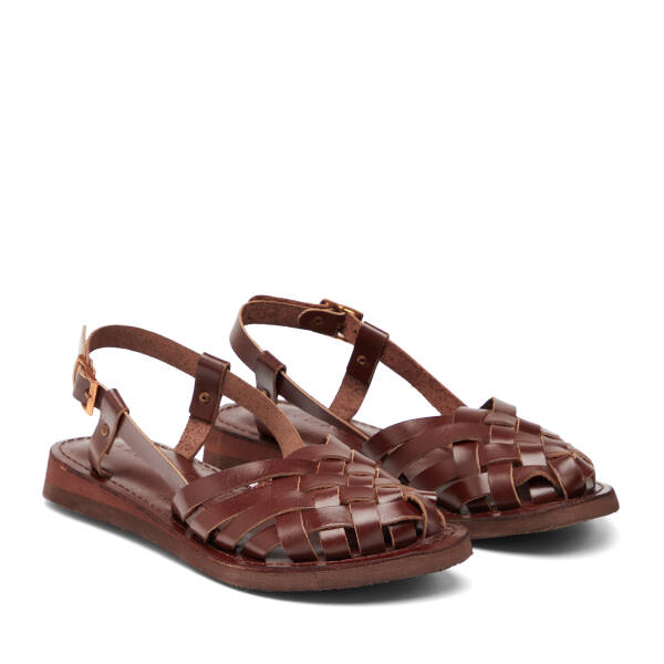 Kahverengi Hakiki Deri Kadın Sandalet - K26Y1SN68449-E2P - 2