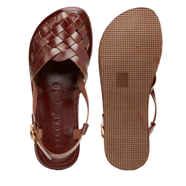 Kahverengi Hakiki Deri Kadın Sandalet - K26Y1SN68449-E2P - 6