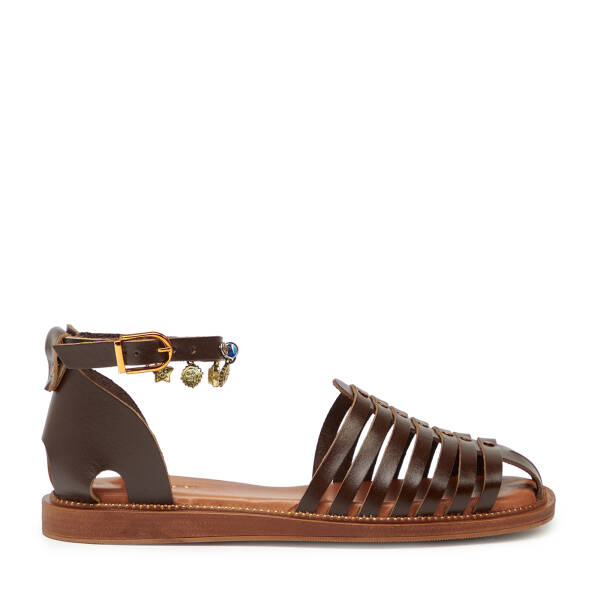 Kahverengi Hakiki Deri Kadın Sandalet - K26Y1SN68452-O09 - 1