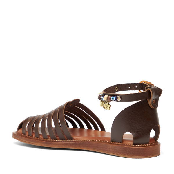 Kahverengi Hakiki Deri Kadın Sandalet - K26Y1SN68452-O09 - 4