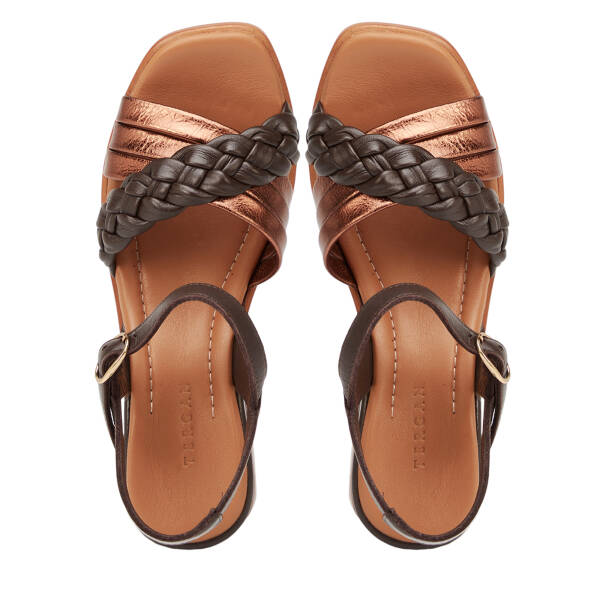 Kahverengi Hakiki Deri Kadın Sandalet - K26Y1SN68536-W03 - 5