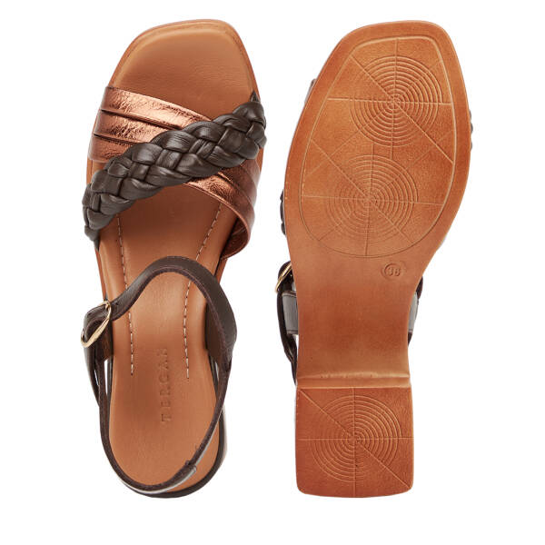 Kahverengi Hakiki Deri Kadın Sandalet - K26Y1SN68536-W03 - 6