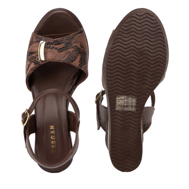Kahverengi Hakiki Deri Kadın Sandalet - K26Y1SN68610-A24 - 6