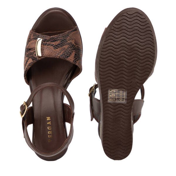 Kahverengi Hakiki Deri Kadın Sandalet - K26Y1SN68610-A24 - 6