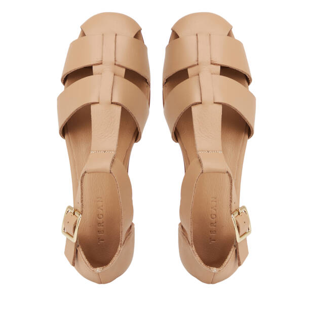 Kahverengi Hakiki Deri Kadın Sandalet - K26Y1SN68637-U1Y - 5