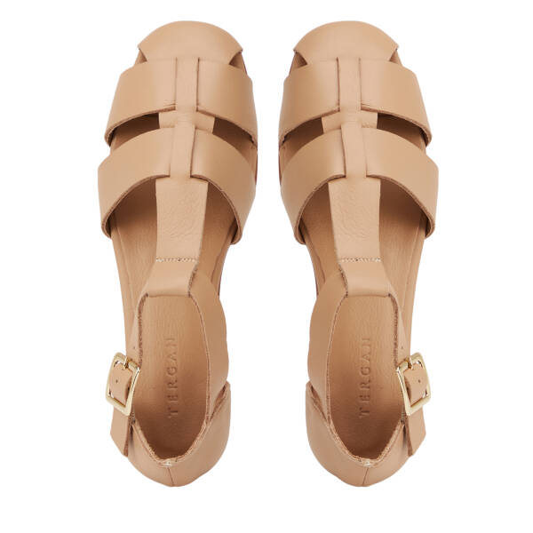 Kahverengi Hakiki Deri Kadın Sandalet - K26Y1SN68637-U1Y - 5