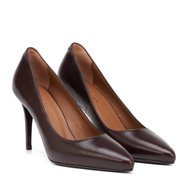 Kahverengi Hakiki Deri Kadın Stiletto - K26S1AY68854-A24 - 2