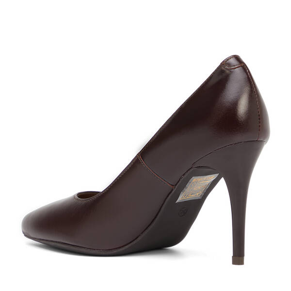 Kahverengi Hakiki Deri Kadın Stiletto - K26S1AY68854-A24 - 4