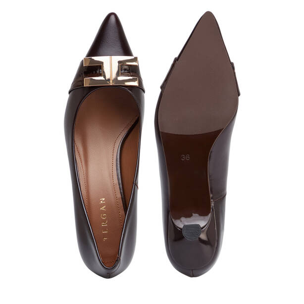 Kahverengi Hakiki Deri Kadın Stiletto - K26S1AY68859-A24 - 5