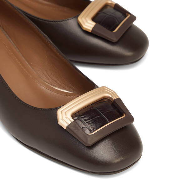 Kahverengi Hakiki Deri Kadın Stiletto - K26S1AY68861-A24 - 3