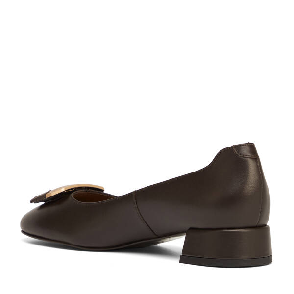 Kahverengi Hakiki Deri Kadın Stiletto - K26S1AY68861-A24 - 4