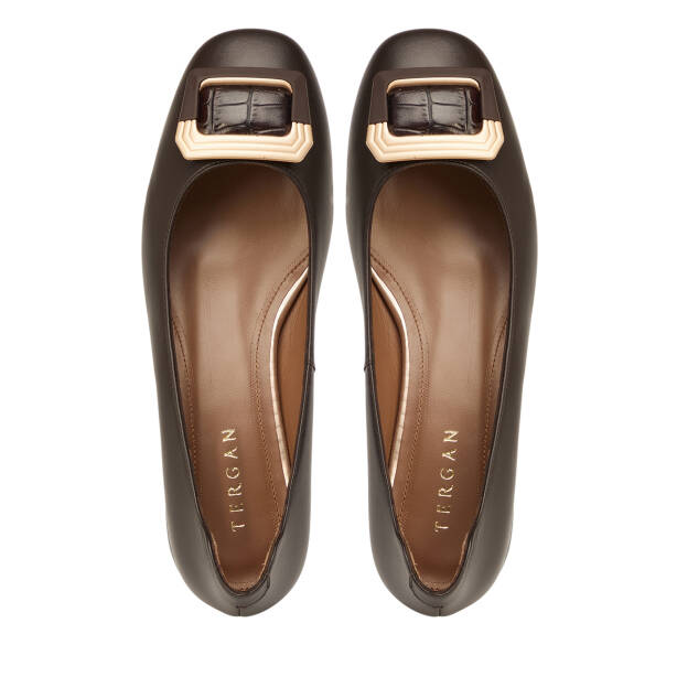 Kahverengi Hakiki Deri Kadın Stiletto - K26S1AY68861-A24 - 5