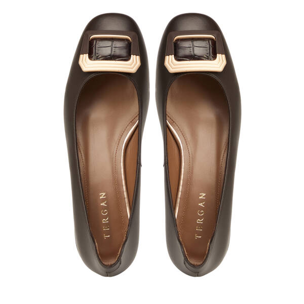 Kahverengi Hakiki Deri Kadın Stiletto - K26S1AY68861-A24 - 5