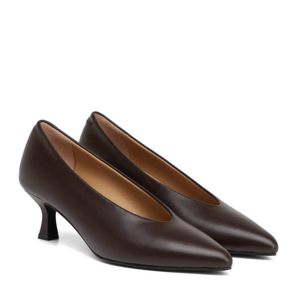 Kahverengi Hakiki Deri Kadın Stiletto - K26S1AY68949-A24 - 2