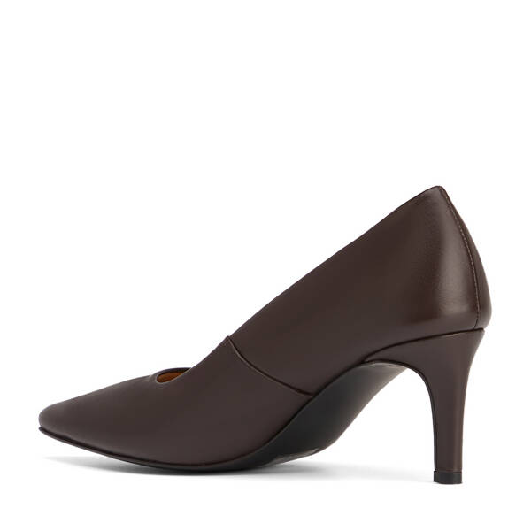 Kahverengi Hakiki Deri Kadın Stiletto - K26S1AY68950-A24 - 4
