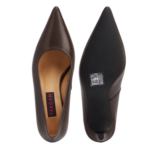Kahverengi Hakiki Deri Kadın Stiletto - K26S1AY68950-A24 - 5