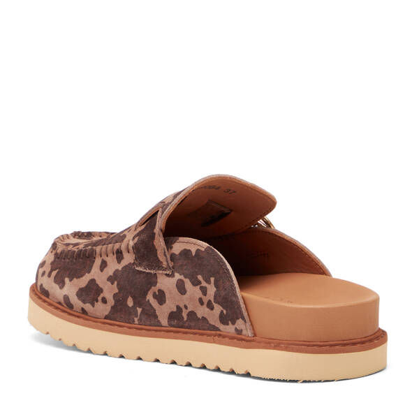 Kahverengi Hakiki Deri Kadın Terlik - K26Y1TR68400-A24 - 4