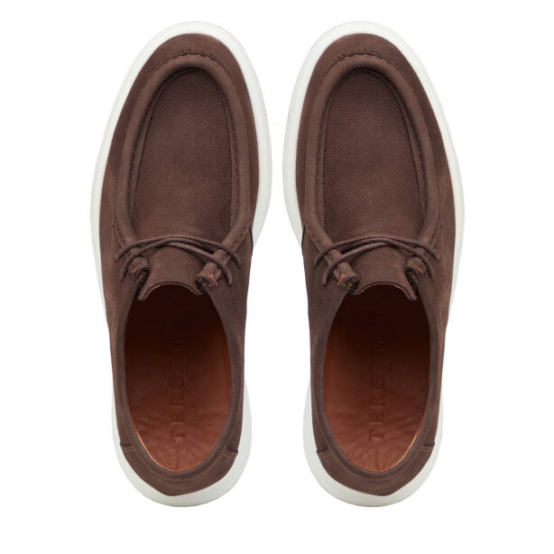 Kahverengi Hakiki Nubuk Deri Erkek Casual Ayakkabı - E26I1AY57635-A39 - 5