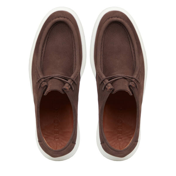 Kahverengi Hakiki Nubuk Deri Erkek Casual Ayakkabı - E26I1AY57635-A39 - 5