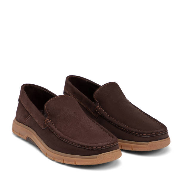 Kahverengi Hakiki Nubuk Deri Erkek Loafer - E26I1AY57646-A39 - 2