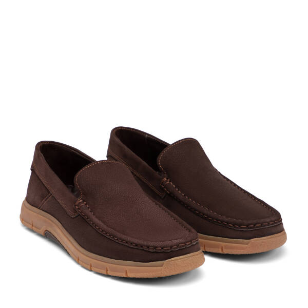Kahverengi Hakiki Nubuk Deri Erkek Loafer - E26I1AY57646-A39 - 2