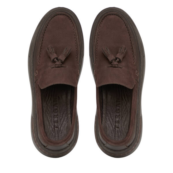 Kahverengi Hakiki Nubuk Deri Erkek Loafer - E26S1AY57804-A39 - 5