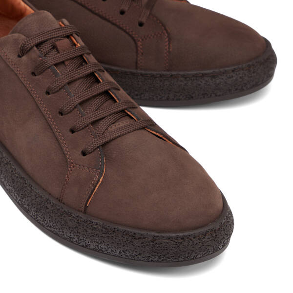Kahverengi Hakiki Nubuk Deri Erkek Sneaker - E26I1AY57633-A39 - 3
