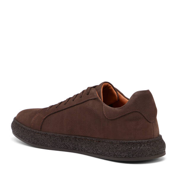 Kahverengi Hakiki Nubuk Deri Erkek Sneaker - E26I1AY57633-A39 - 4