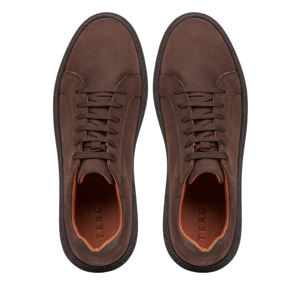 Kahverengi Hakiki Nubuk Deri Erkek Sneaker - E26I1AY57633-A39 - 5