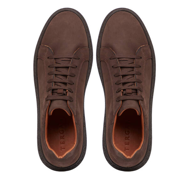 Kahverengi Hakiki Nubuk Deri Erkek Sneaker - E26I1AY57633-A39 - 5