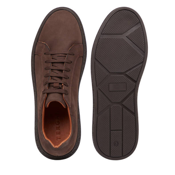 Kahverengi Hakiki Nubuk Deri Erkek Sneaker - E26I1AY57633-A39 - 6